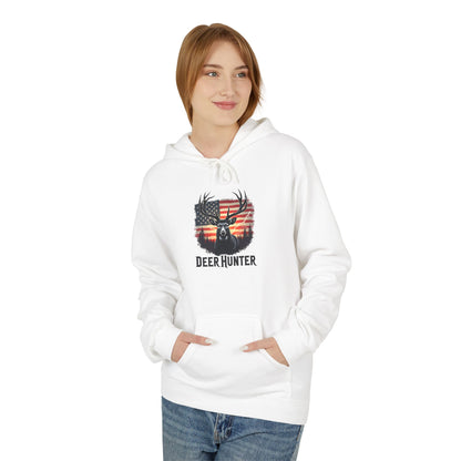 Deer Hunter Hoodie - American Flag Antler Graphic Pullover