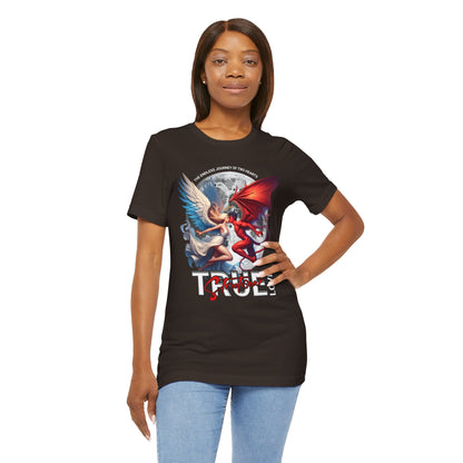 True Love Tee — Angel & Devil Heart Graphic T-Shirt