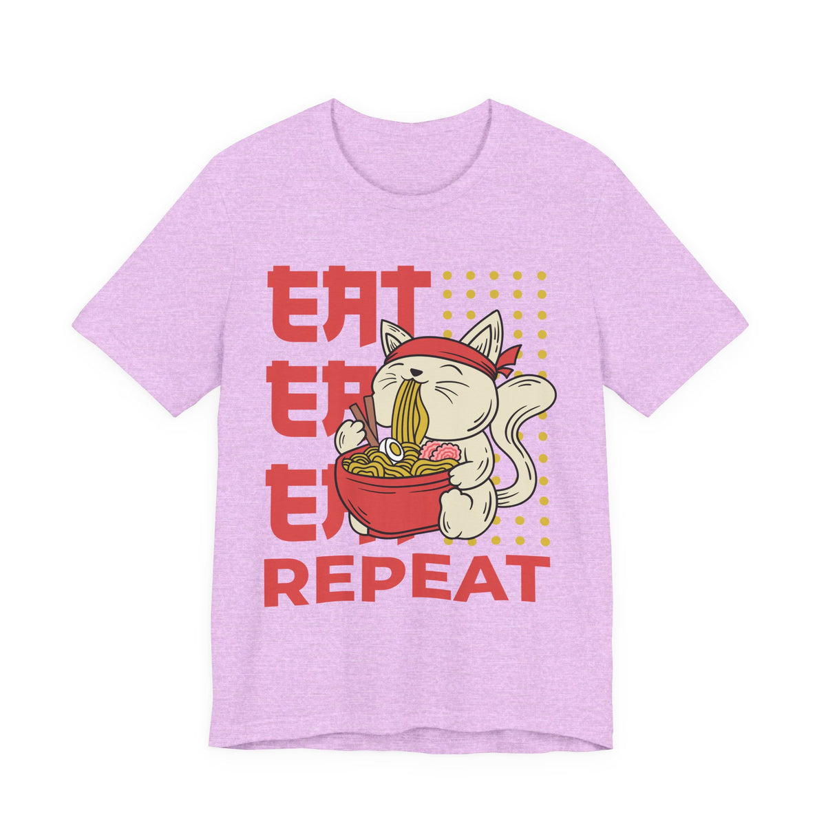 Ramen Cat Tee — "Eat Sleep Repeat" Cute Noodle Lover T-Shirt