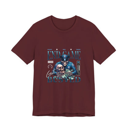 Endgame Got Busted Tee — Police Skull Graphic T-Shirt