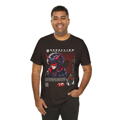 Anime Devil Girl Graphic Tee — "Rebellion" Cyberpunk Streetwear