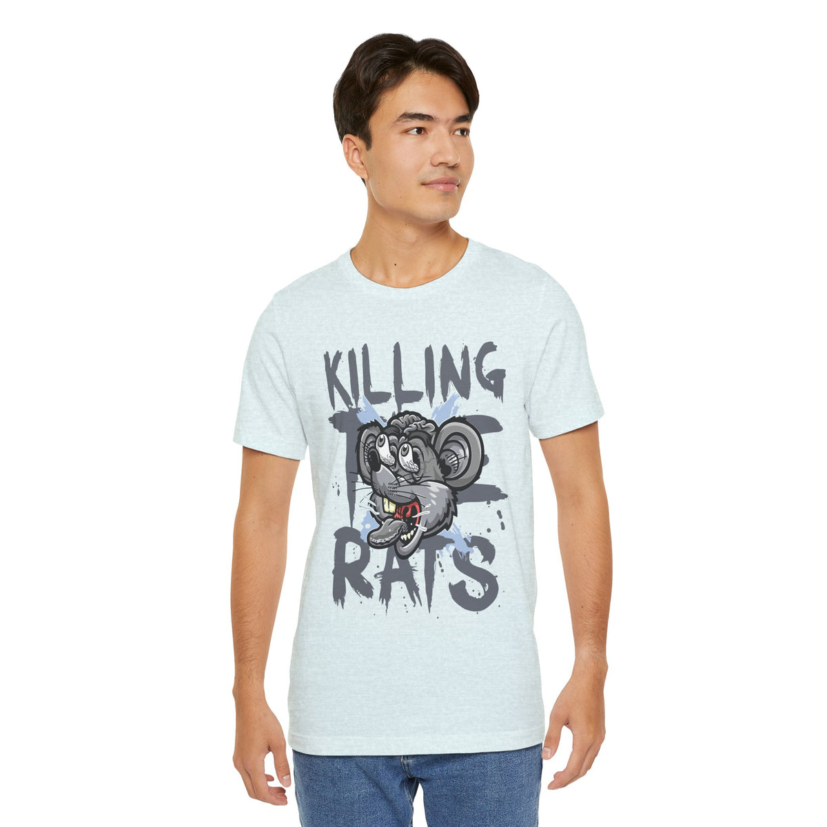 Killing Rats Graphic Tee – Edgy Cartoon Rat Skull Streetwear