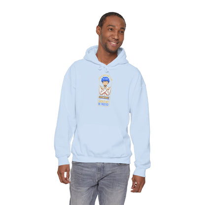 Anime Blue-Haired Character Hoodie — 'Promise to Be Trusted' Graphic Pullover