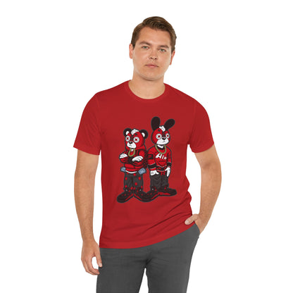 Streetwear Cartoon Bear & Bunny Tee — Hip Hop Graphic T-Shirt