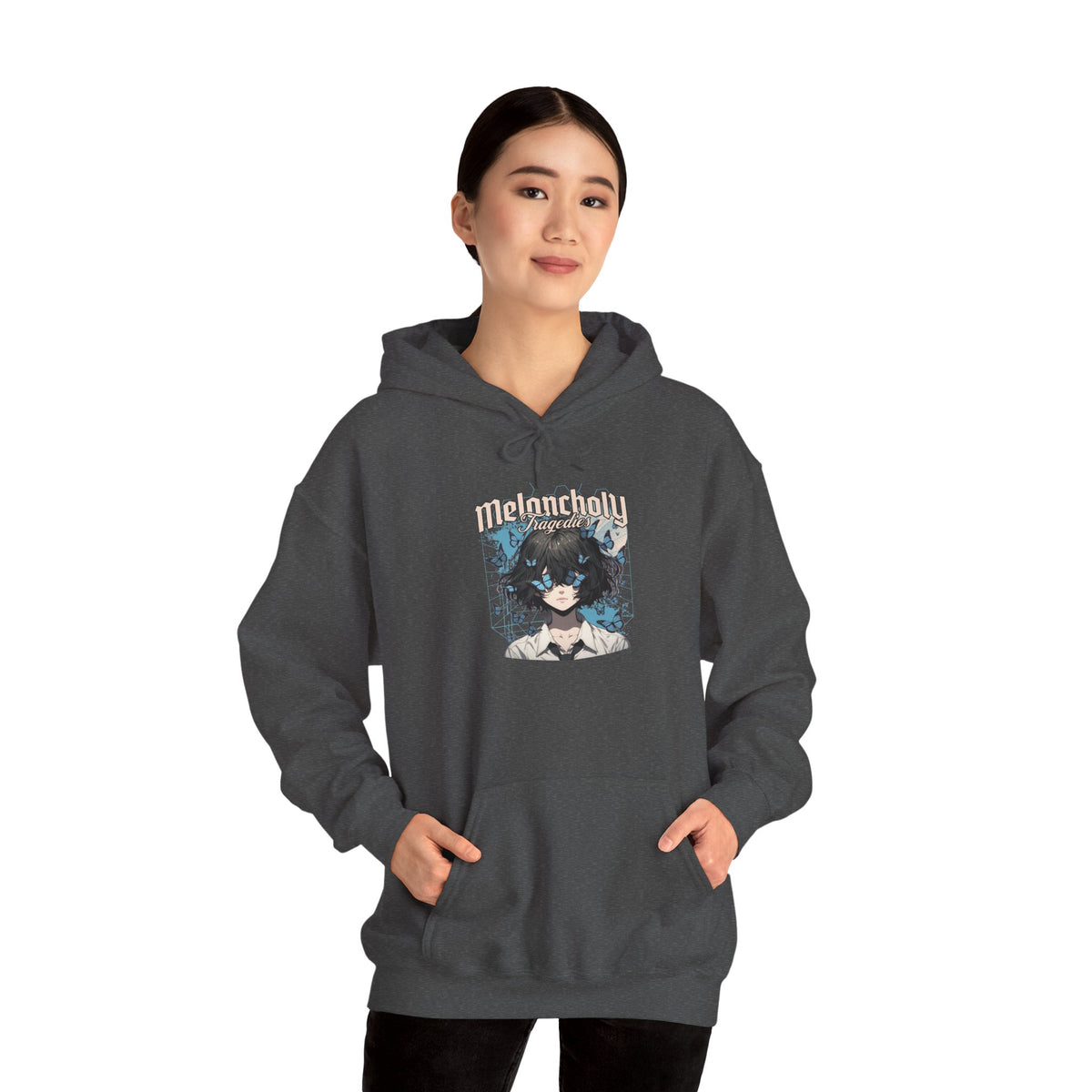 Anime Catgirl Hoodie — "Midnight" Kawaii Graphic Pullover