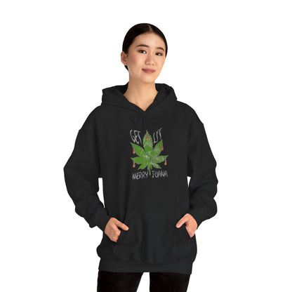 Cannabis Leaf Hoodie - "Get High" Retro Green Graphic Pullover