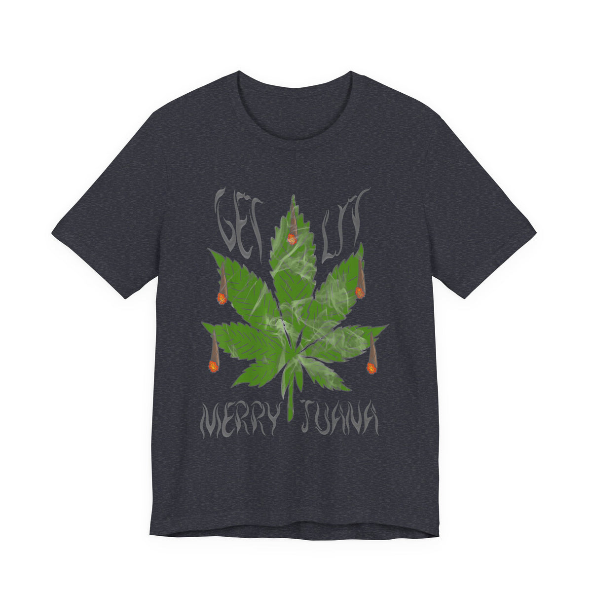 Merry Tijuana Cannabis Leaf Tee — 'Get Lit' Holiday Marijuana T-Shirt