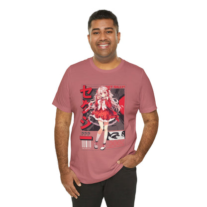 Anime Girl Graphic Tee — "Get Silly!" Red Harajuku Style T-Shirt