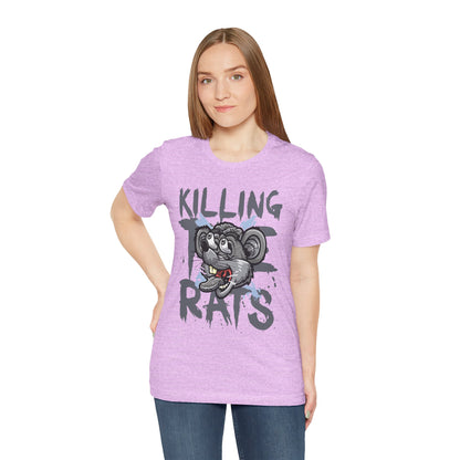 Killing Rats Graphic Tee – Edgy Cartoon Rat Skull Streetwear