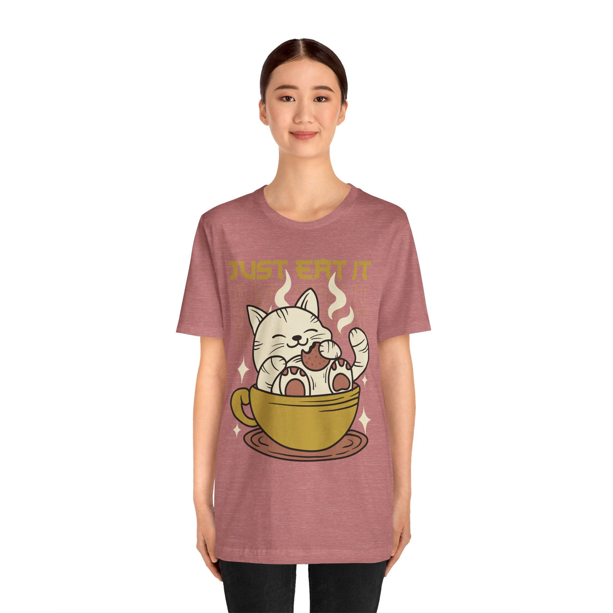 Just Eat It Cat Tee — Cute Kawaii Cat in Tea Cup T-Shirt