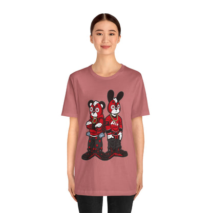 Streetwear Cartoon Bear & Bunny Tee — Hip Hop Graphic T-Shirt
