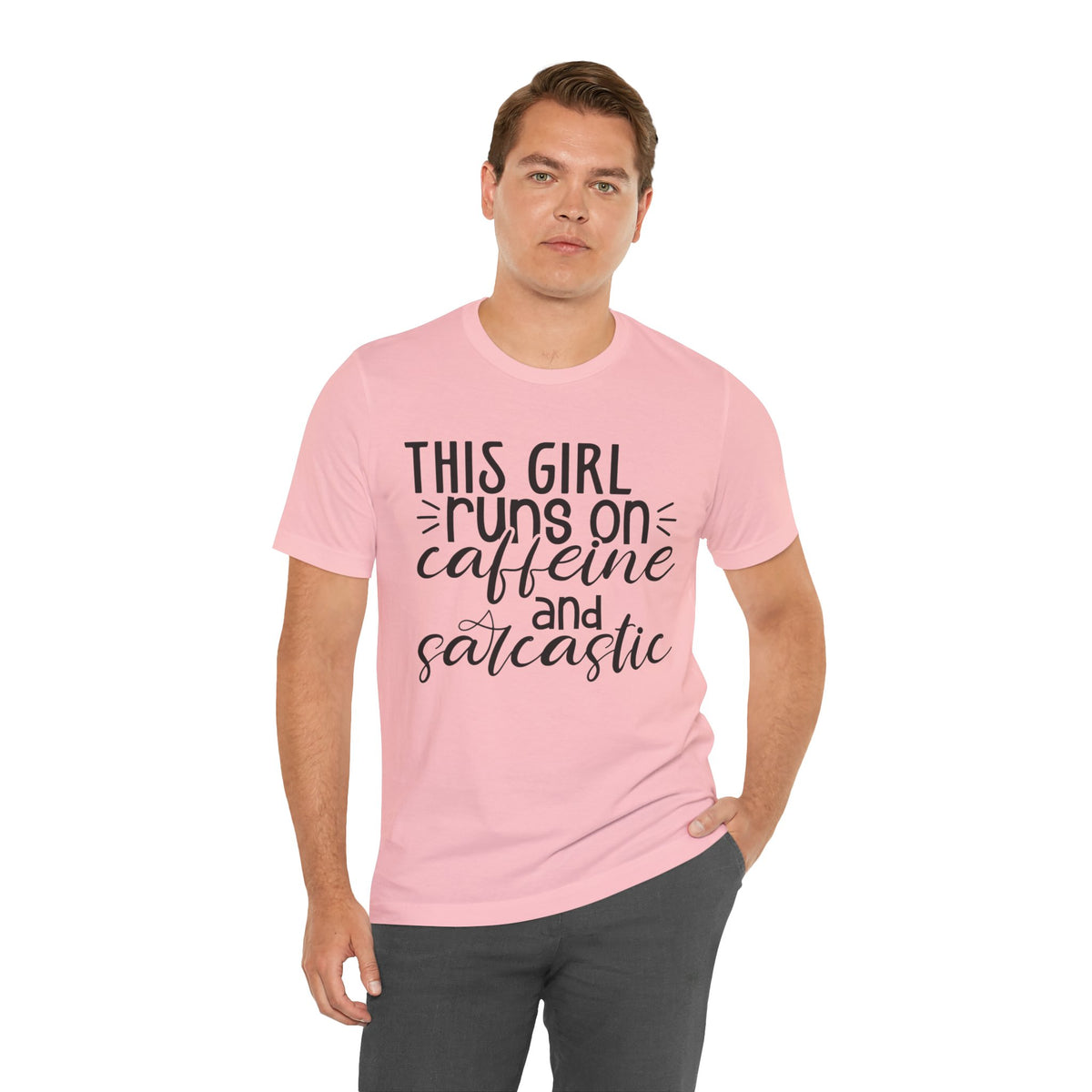 Funny Women’s Tee — "This Girl Runs on Caffeine and Sarcastic"