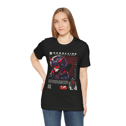 Anime Devil Girl Graphic Tee — "Rebellion" Cyberpunk Streetwear