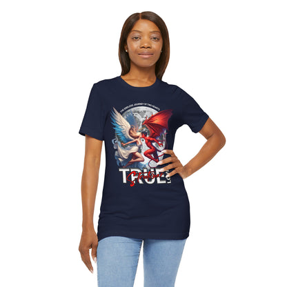 True Love Tee — Angel & Devil Heart Graphic T-Shirt
