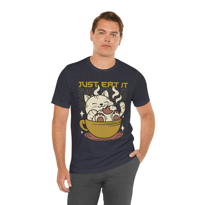 Just Eat It Cat Tee — Cute Kawaii Cat in Tea Cup T-Shirt