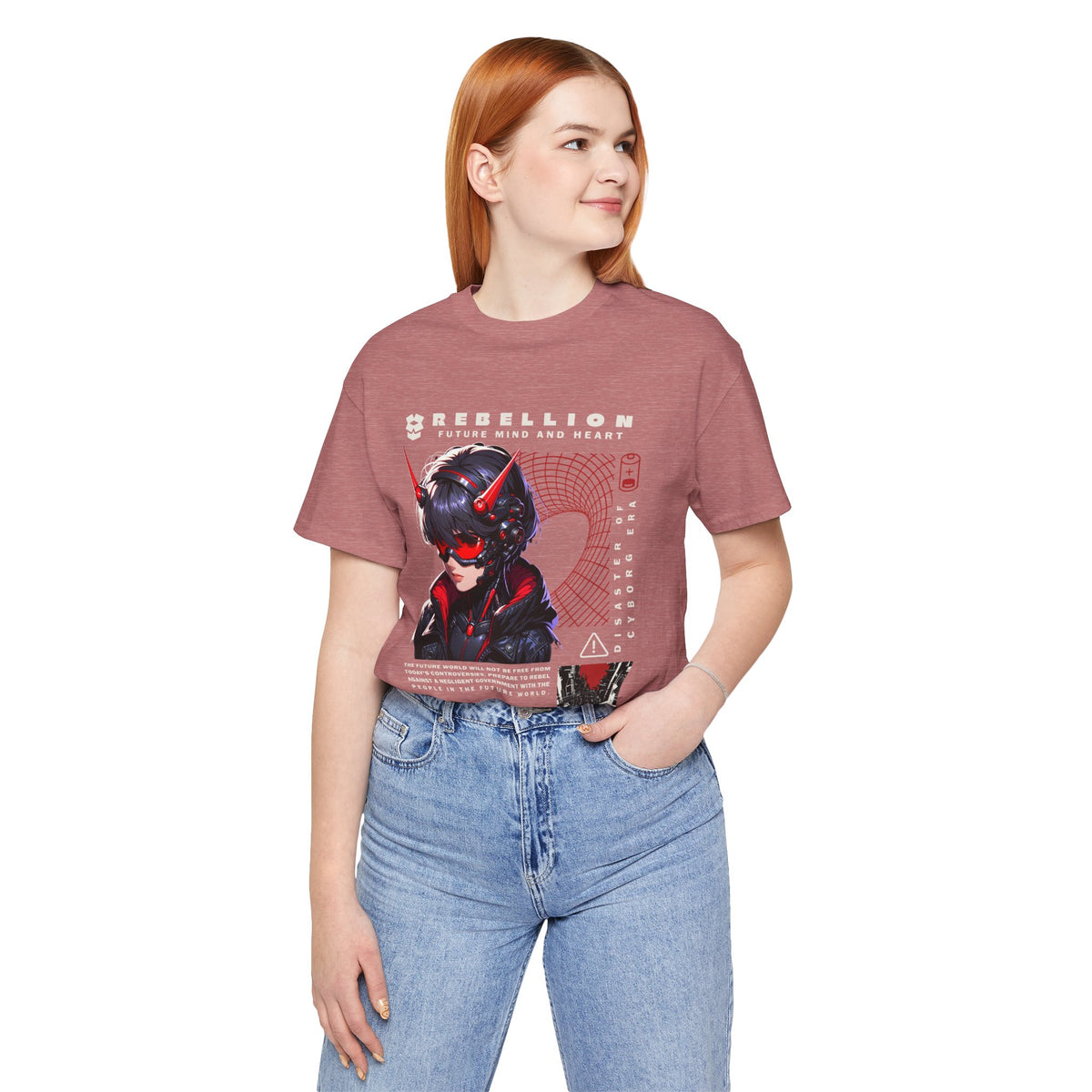 Anime Devil Girl Graphic Tee — "Rebellion" Cyberpunk Streetwear