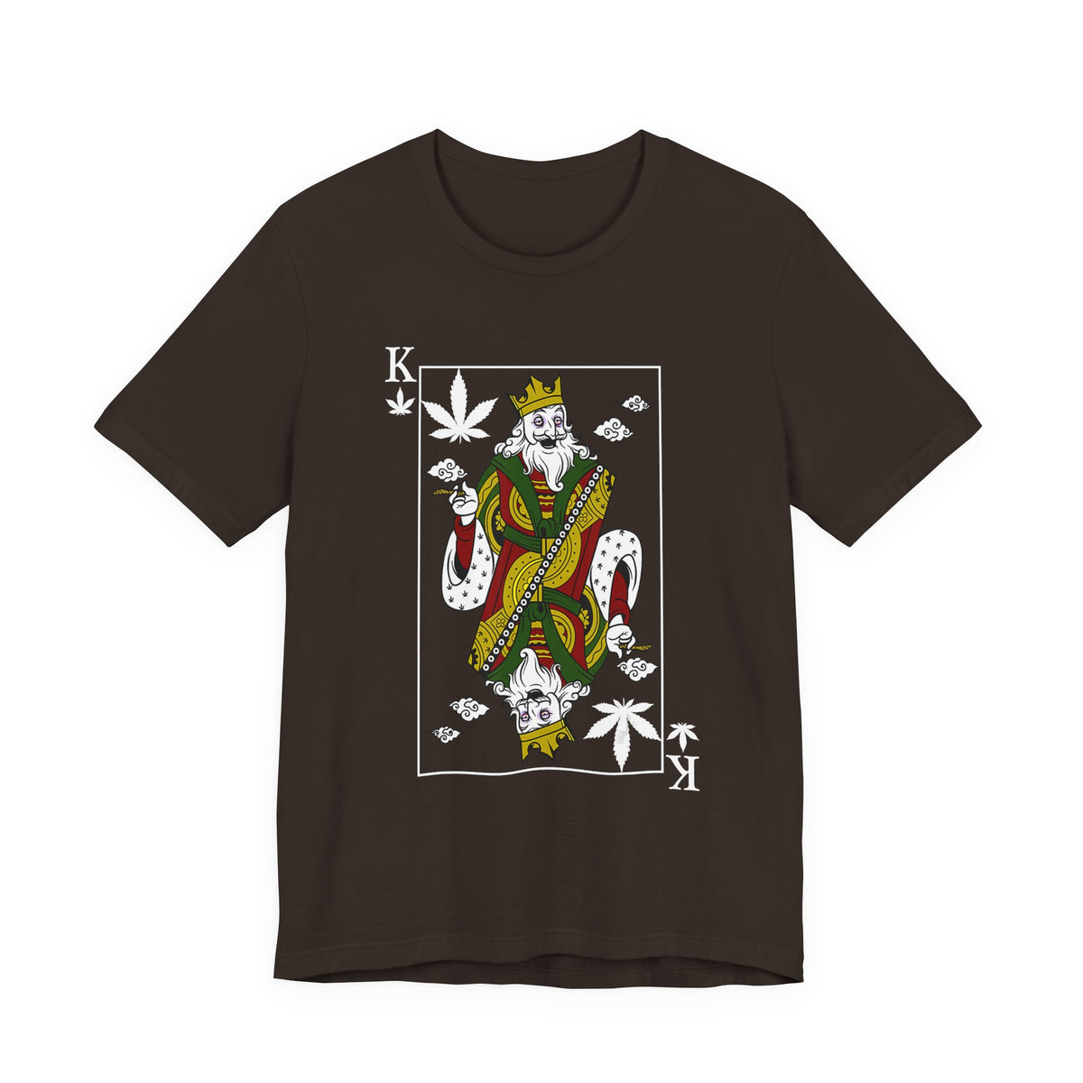 King of Leaves Graphic Tee — Playing Card Cannabis Design