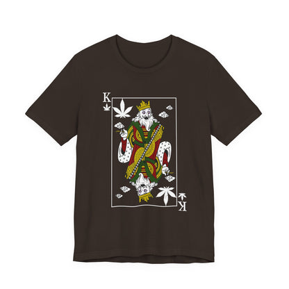 King of Leaves Graphic Tee — Playing Card Cannabis Design