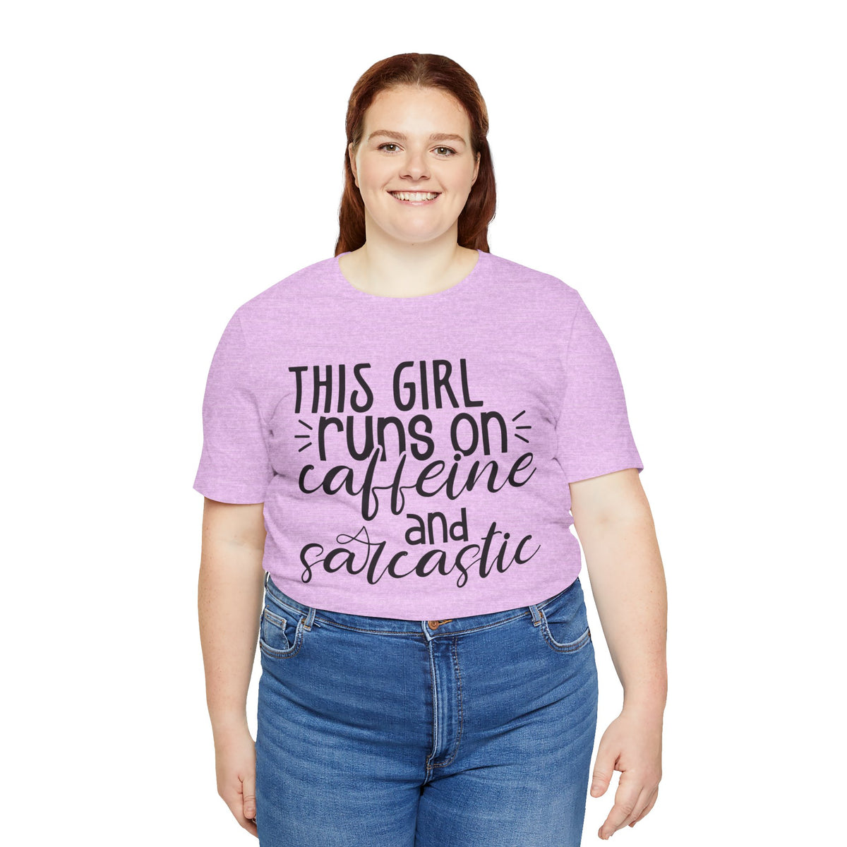Funny Women’s Tee — "This Girl Runs on Caffeine and Sarcastic"