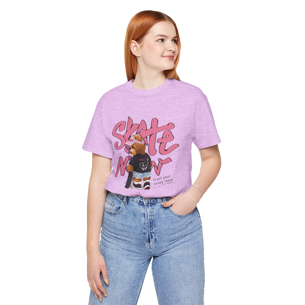 Skate Mom Bear Tee — Cute Pink Skateboard Graphic T-Shirt