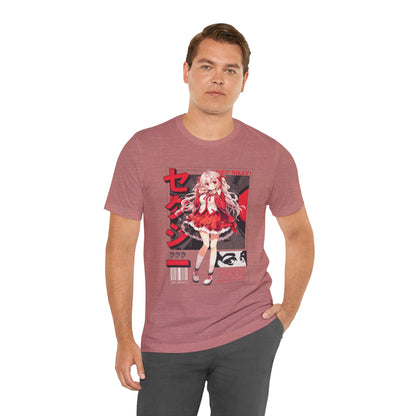 Anime Girl Graphic Tee — "Get Silly!" Red Harajuku Style T-Shirt