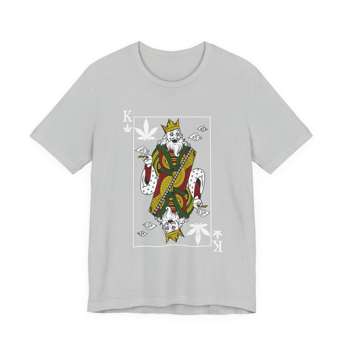 King of Leaves Graphic Tee — Playing Card Cannabis Design