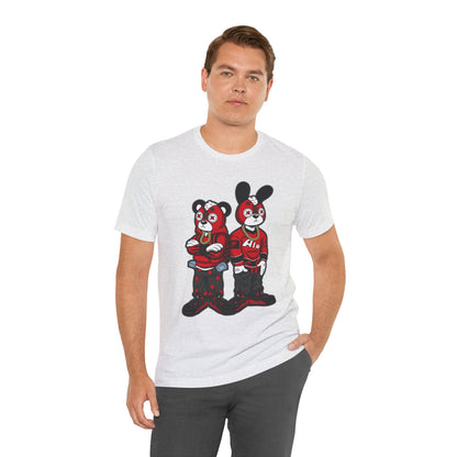 Streetwear Cartoon Bear & Bunny Tee — Hip Hop Graphic T-Shirt