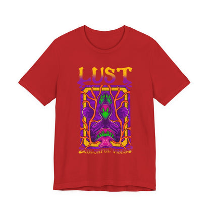Lust Colorful Vibes Graphic Tee — Psychedelic Tarot-Inspired T-Shirt