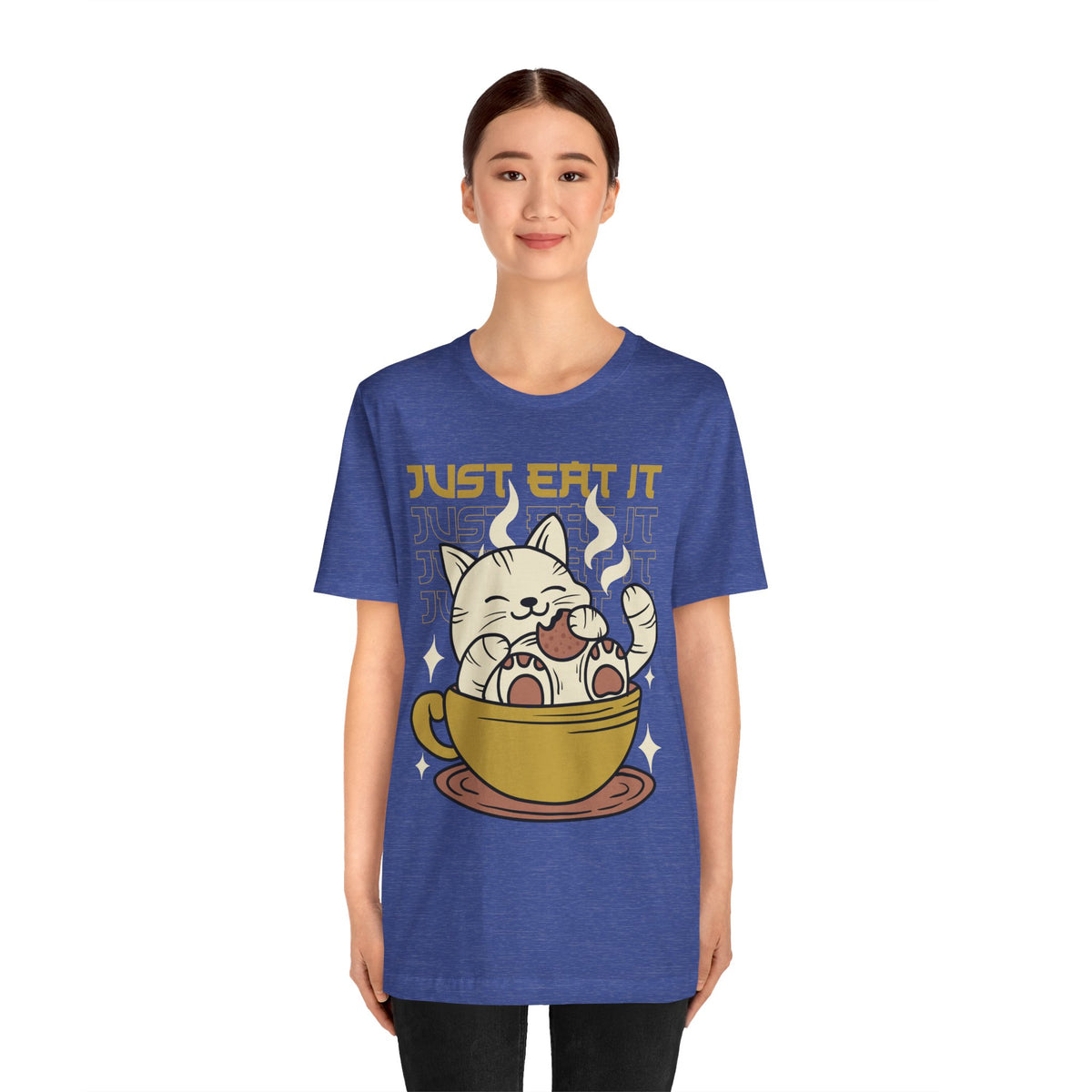 Just Eat It Cat Tee — Cute Kawaii Cat in Tea Cup T-Shirt