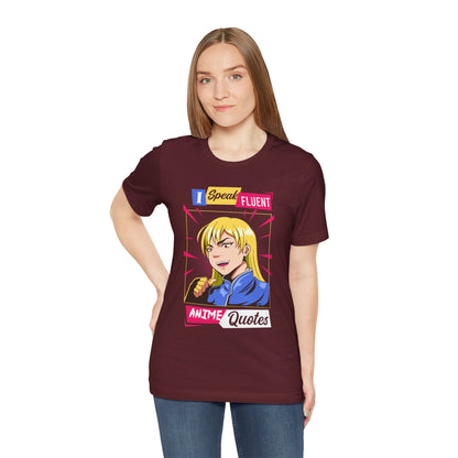Anime Quotes T-Shirt — "I Speak Fluent Anime Quotes" Retro Manga Style Tee