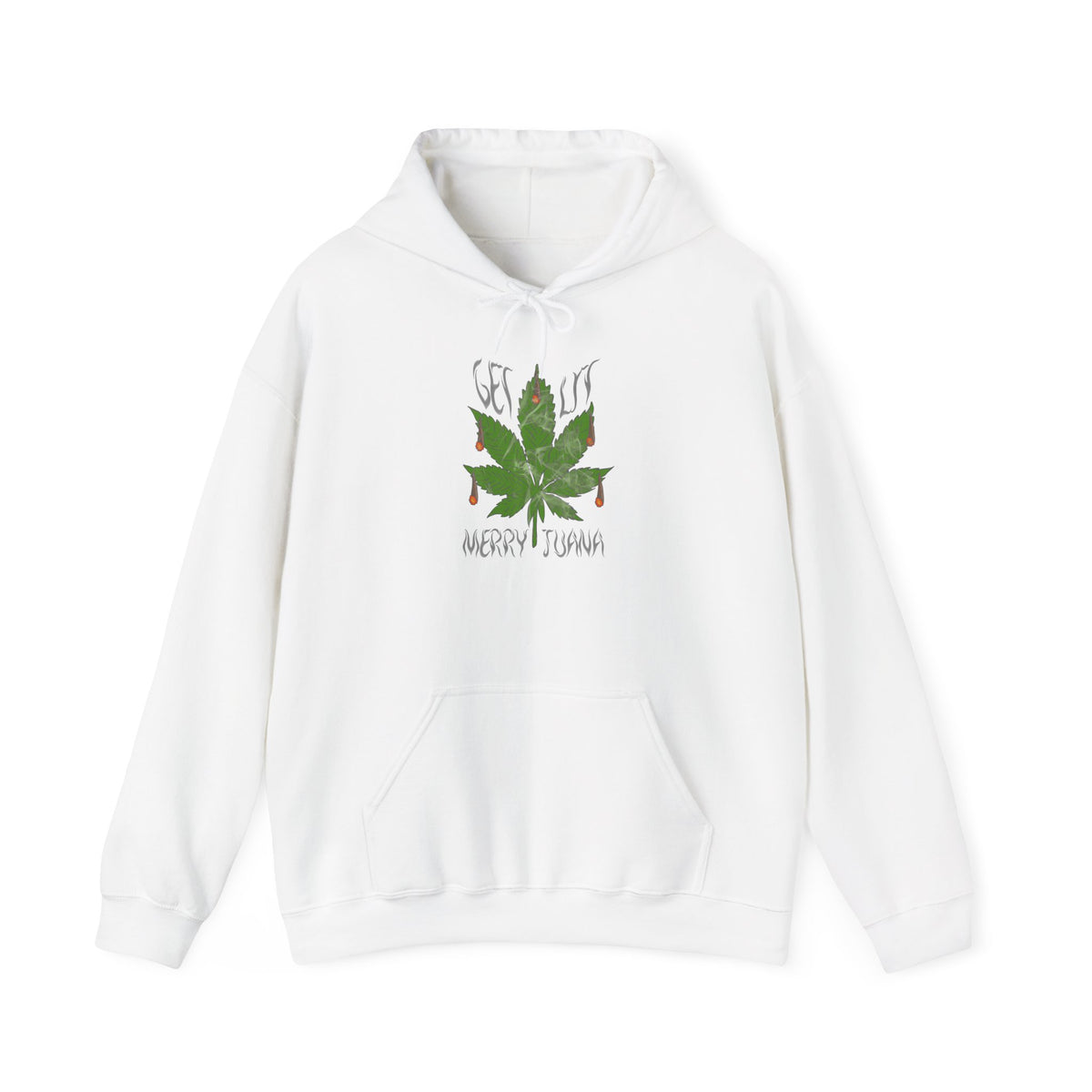 Cannabis Leaf Hoodie - "Get High" Retro Green Graphic Pullover