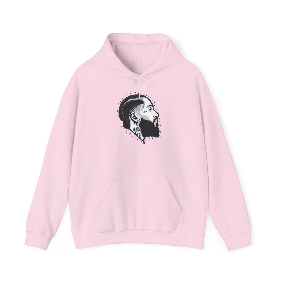 Portrait Graphic NIPSEY – Side Profile Ink Illustration Hooded
