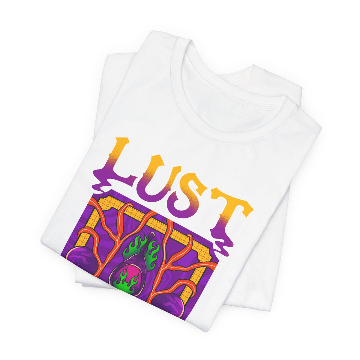 Lust Colorful Vibes Graphic Tee — Psychedelic Tarot-Inspired T-Shirt