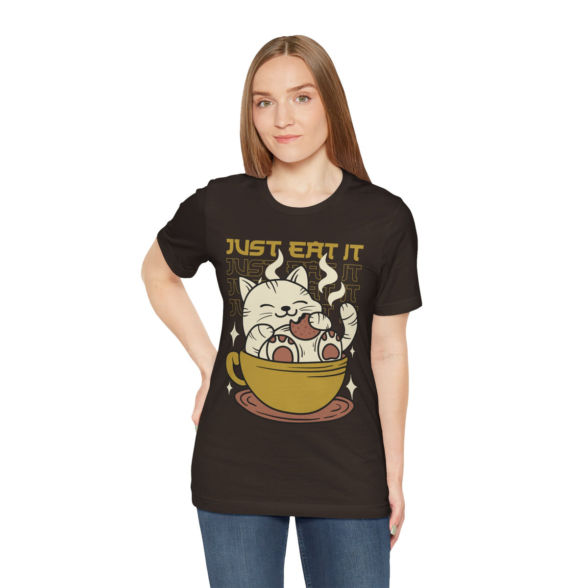 Just Eat It Cat Tee — Cute Kawaii Cat in Tea Cup T-Shirt
