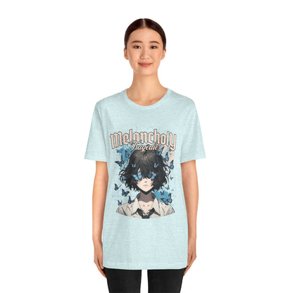 Melancholy Tragedia Anime Tee — Blue Butterflies Graphic T-Shirt