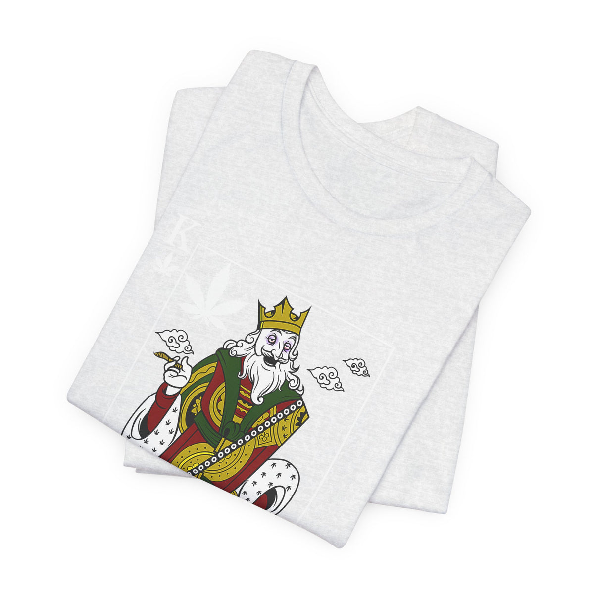 King of Leaves Graphic Tee — Playing Card Cannabis Design