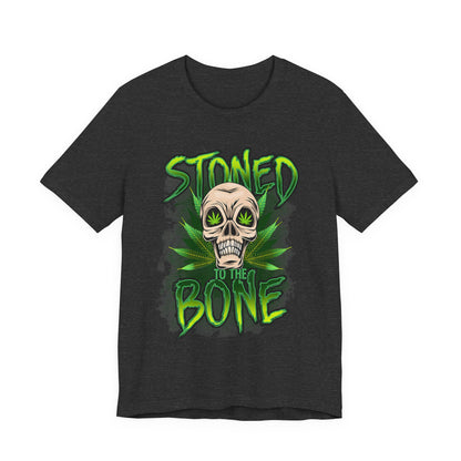 Stoned to the Bone Skull Tee — Cannabis Leaf Graphic T-Shirt