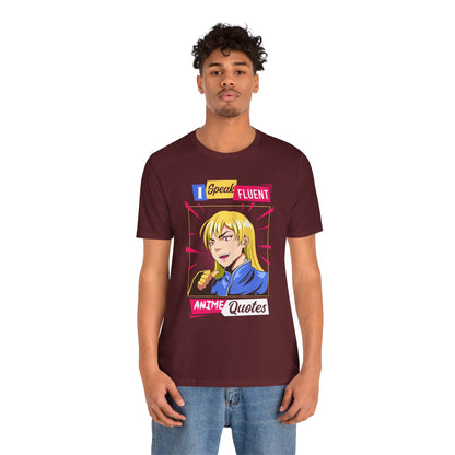 Anime Quotes T-Shirt — "I Speak Fluent Anime Quotes" Retro Manga Style Tee