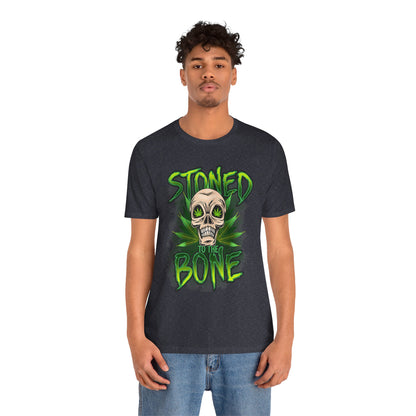 Stoned to the Bone Skull Tee — Cannabis Leaf Graphic T-Shirt