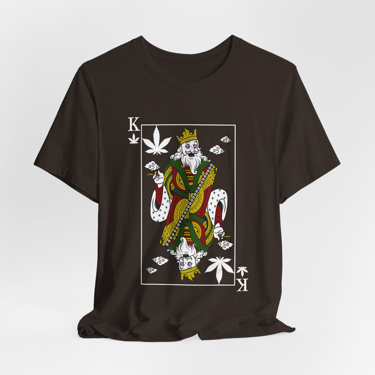King of Leaves Graphic Tee — Playing Card Cannabis Design