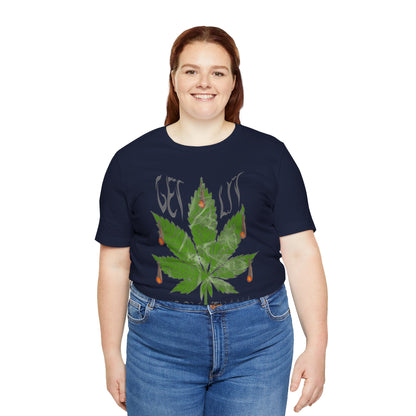 Merry Tijuana Cannabis Leaf Tee — 'Get Lit' Holiday Marijuana T-Shirt