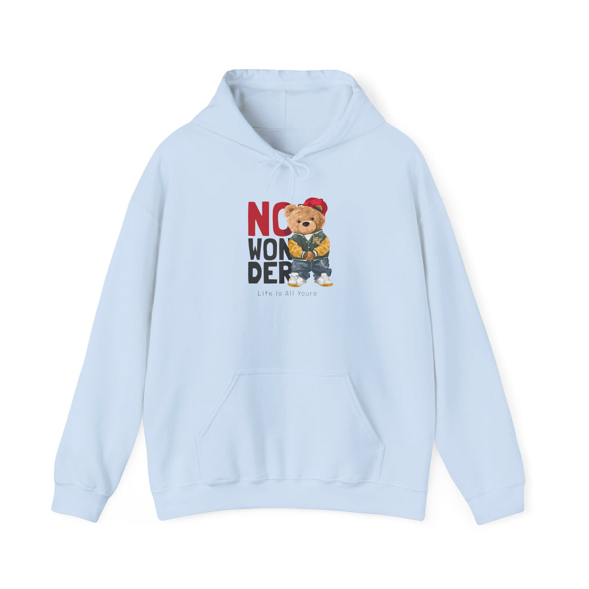 No Wonder Bear Hoodie – Cute Teddy Graphic Hooded Sweatshirt