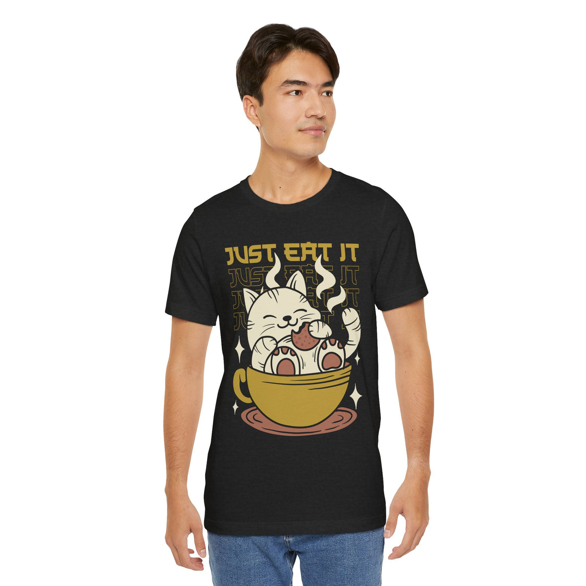 Just Eat It Cat Tee — Cute Kawaii Cat in Tea Cup T-Shirt
