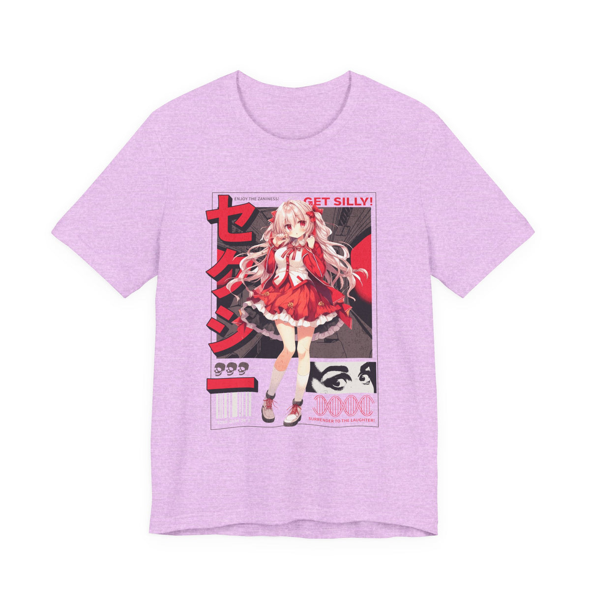 Anime Girl Graphic Tee — "Get Silly!" Red Harajuku Style T-Shirt