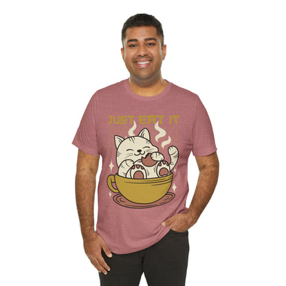 Just Eat It Cat Tee — Cute Kawaii Cat in Tea Cup T-Shirt