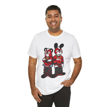 Streetwear Cartoon Bear & Bunny Tee — Hip Hop Graphic T-Shirt