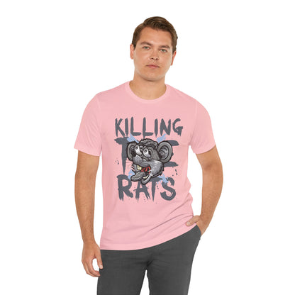 Killing Rats Graphic Tee – Edgy Cartoon Rat Skull Streetwear