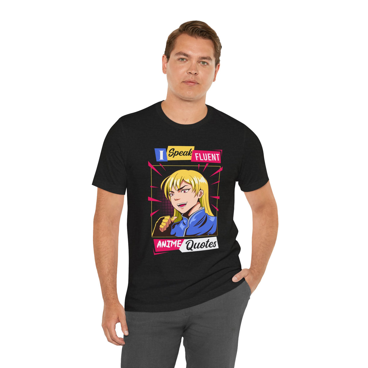 Anime Quotes T-Shirt — "I Speak Fluent Anime Quotes" Retro Manga Style Tee