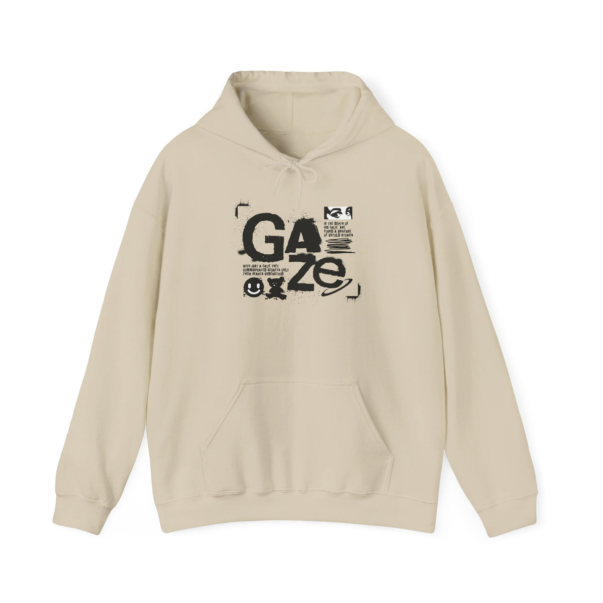Gaze Graphic Hoodie — Distressed Text Urban Streetwear
