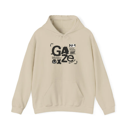 Gaze Graphic Hoodie — Distressed Text Urban Streetwear